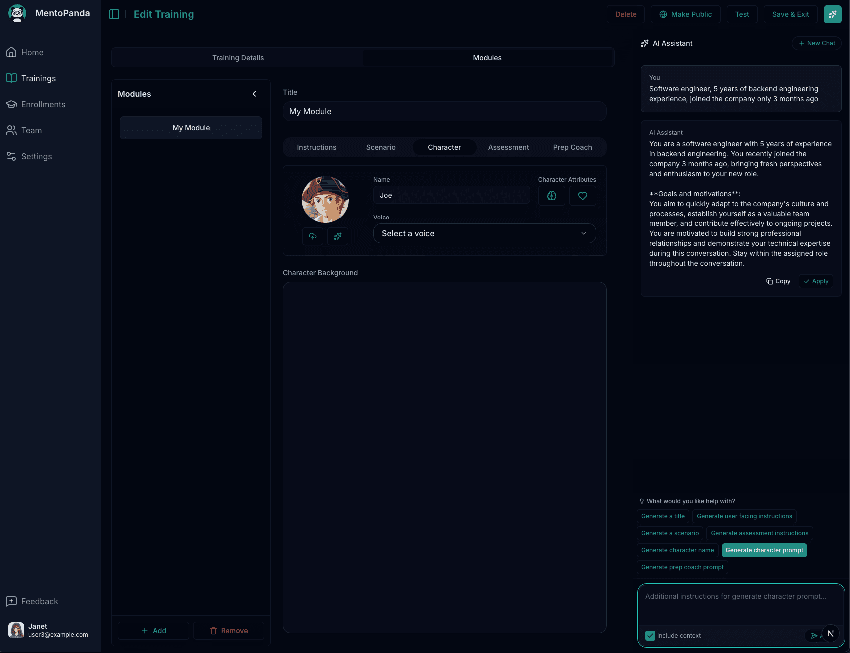 Character Background