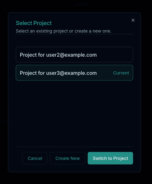 Project Dialog